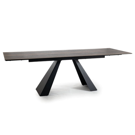 Table SALVADORE CERAMIC BROWN WOOD EFFECT/ MATTE BLACK (160-240)X90