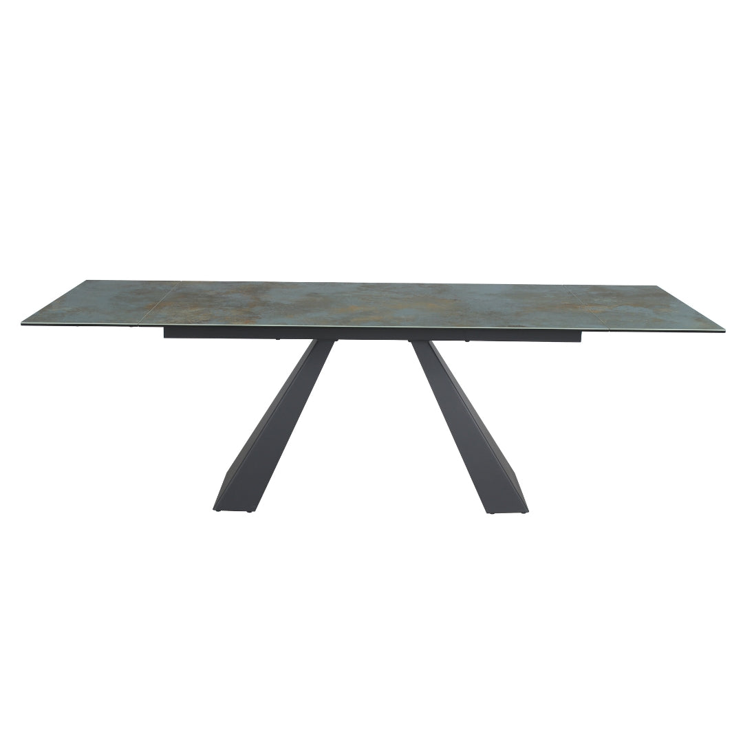 Table SALVADORE OSSIDO VERDE CERAMIC TURQUOISE / BLACK MATTE (160-240)X90