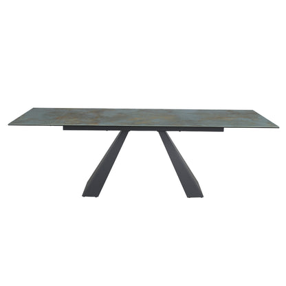 Table SALVADORE OSSIDO VERDE CERAMIC TURQUOISE / BLACK MATTE (160-240)X90