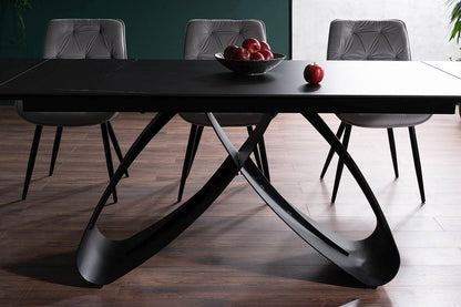 Table SAMANTA CERAMIC BLACK SAHARA NOIR/BLACK MATTE (160-240)X90