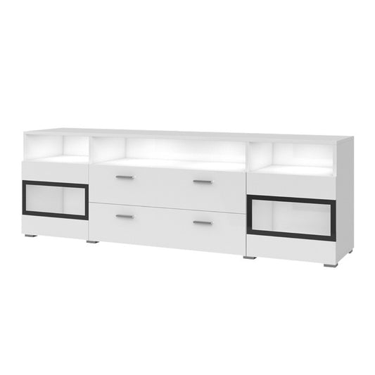 SARAH MIX - TV table with 2 doors and 2 boxes / White