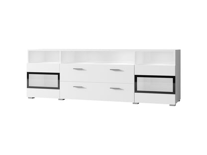 SARAH MIX - TV table with 2 doors and 2 boxes / White