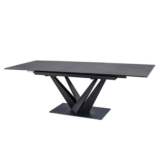 Table SORENTO CERAMIC DARK GRAY MARBLE EFFECT/BLACK MATTE 160(220)X90