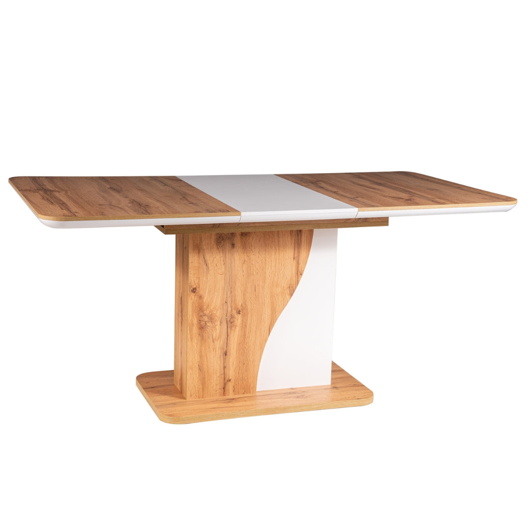 Table SYRIUS OAK COLOR WOTAN / WHITE MATT 120(160)X80 IN