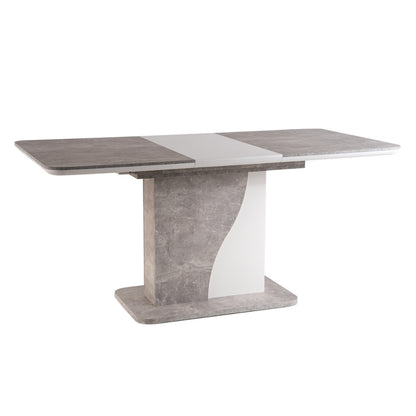 Table SIRIUS GRAY (CONCRETE EFFECT) / WHITE MATTE 120(160)X80 IN