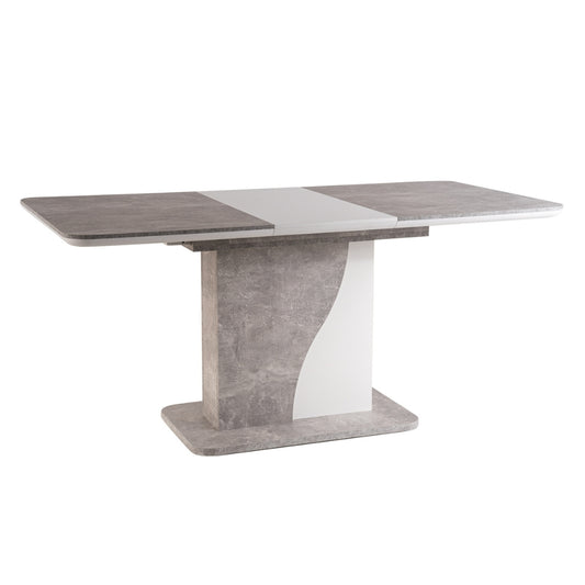 Table SIRIUS GRAY (CONCRETE EFFECT) / WHITE MATTE 120(160)X80 IN