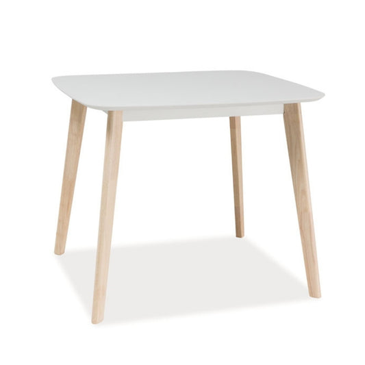 Table TIBI WHITE/BLEACHED OAK COLOR 90X80