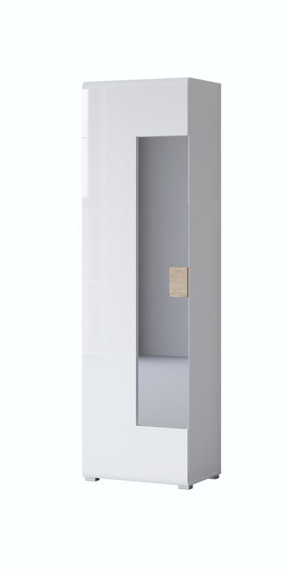 Hallway Cabinet TOLEDO, White Glossy-San Remo Oak (MDF) 