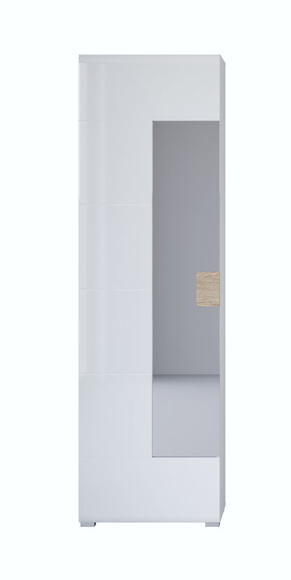 Hallway Cabinet TOLEDO, White Glossy-San Remo Oak (MDF) 