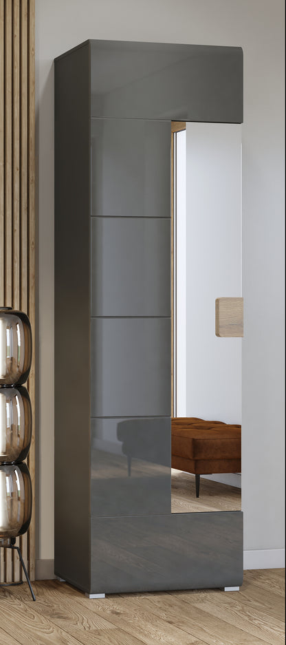 Hallway Cabinet TOLEDO, Anthracite Glossy-Grandson Oak 