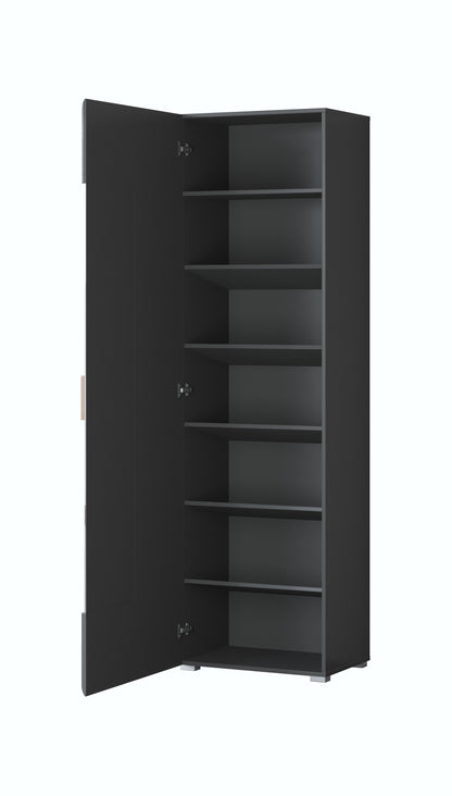 Hallway Cabinet TOLEDO, Anthracite Glossy-Grandson Oak 