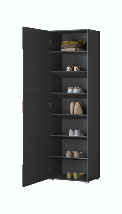 Hallway Cabinet TOLEDO, Anthracite Glossy-Grandson Oak 