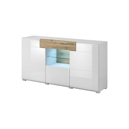 TOLEDO WM - Chest of drawers 3 doors, 1 drawer with niche / White