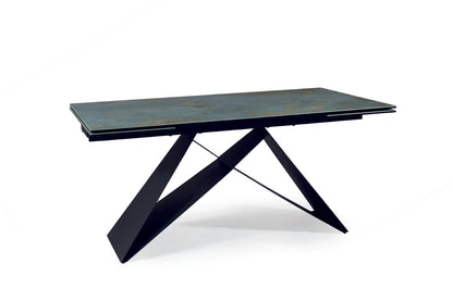 Table WESTIN CERAMIC TURQUOISE OSSIDO VERDE / MATTE BLACK (160-240)X90