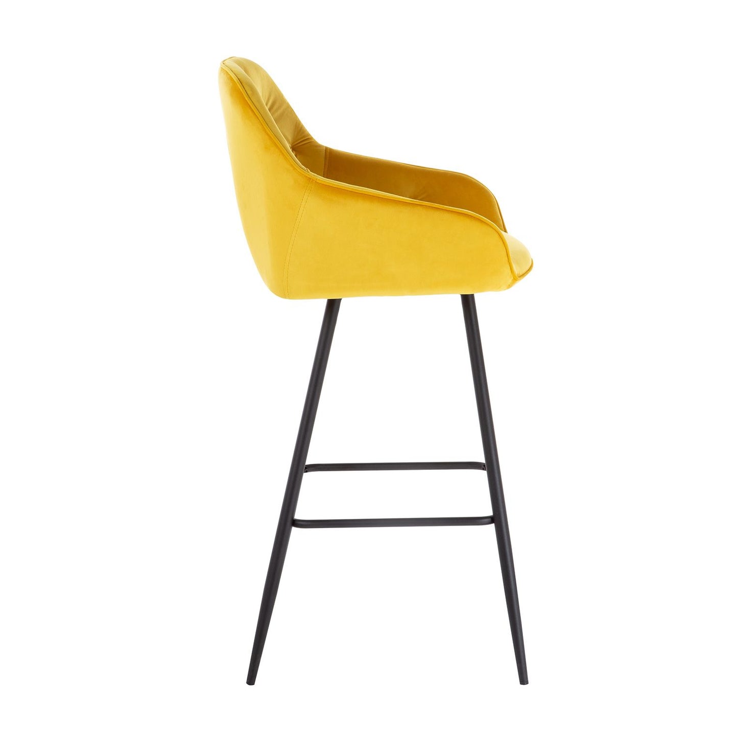 Bar stool BRITA, yellow velvet 