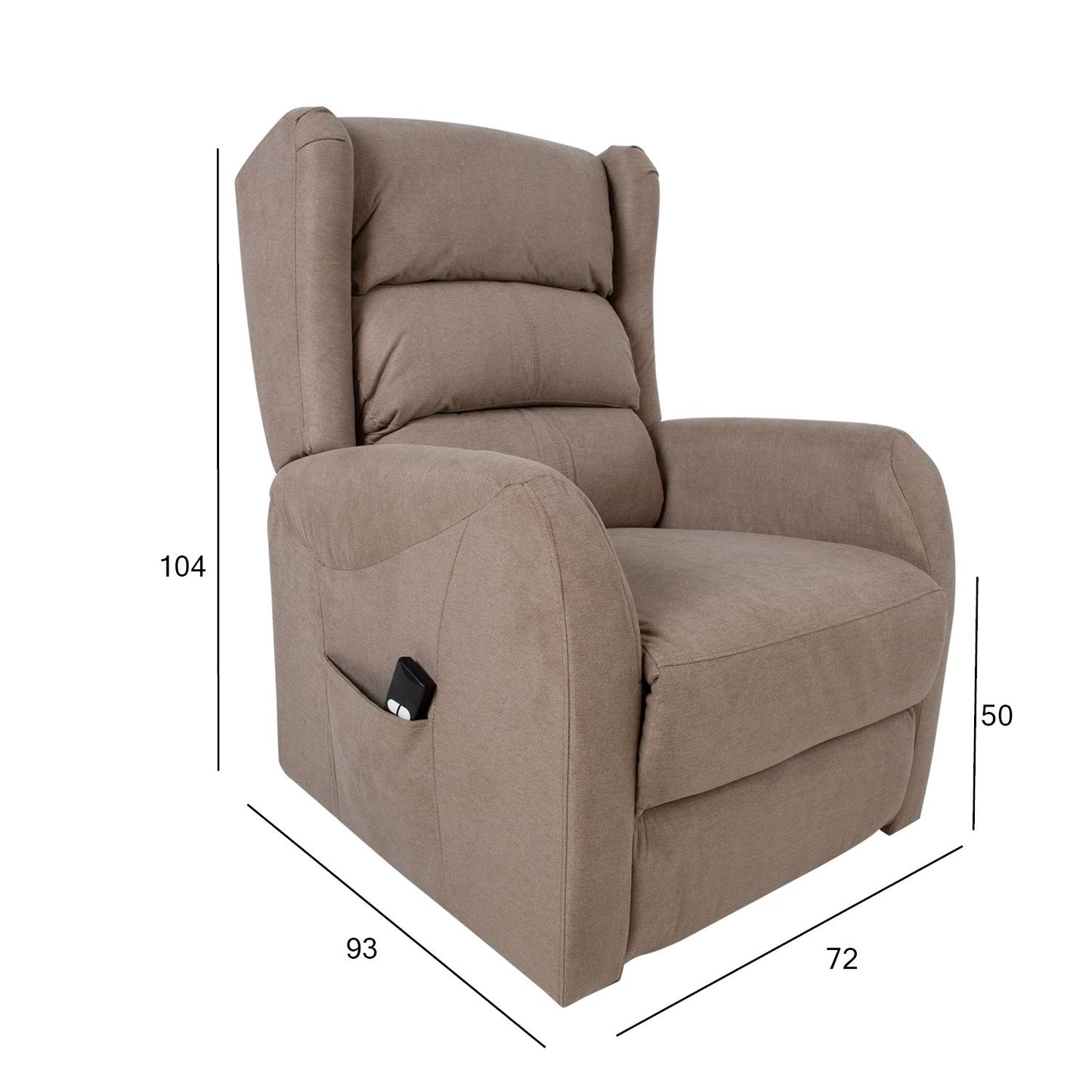 Lounge chair BARRY 77x90xH106cm, electric, brown 