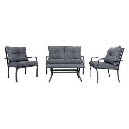 Garden furniture set BOSLER table, sofa and 2 chairs / Grey 