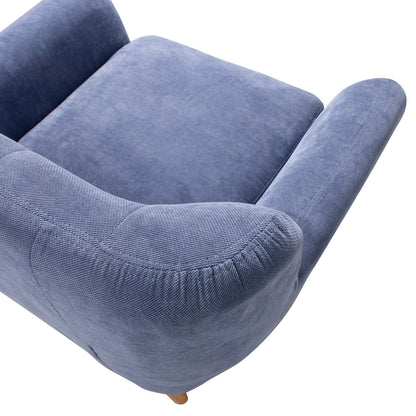 Lounge chair RIHANNA 93x84xH87cm, blue fabric 