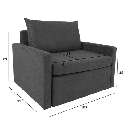 Lounge chair bed COLOGNE dark gray 