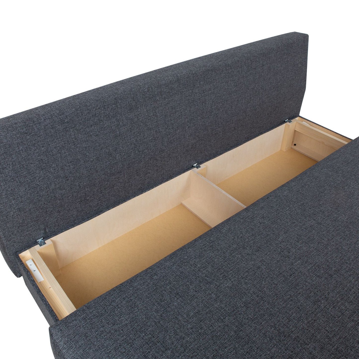 Sofa-bed VILLA with storage box, dark gray