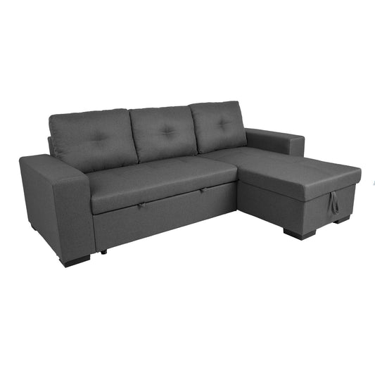 Corner sofa bed CARITA dark gray 