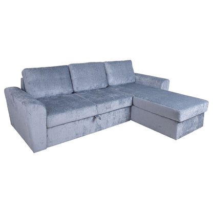 Corner pull-out sofa INGMAR bluish gray