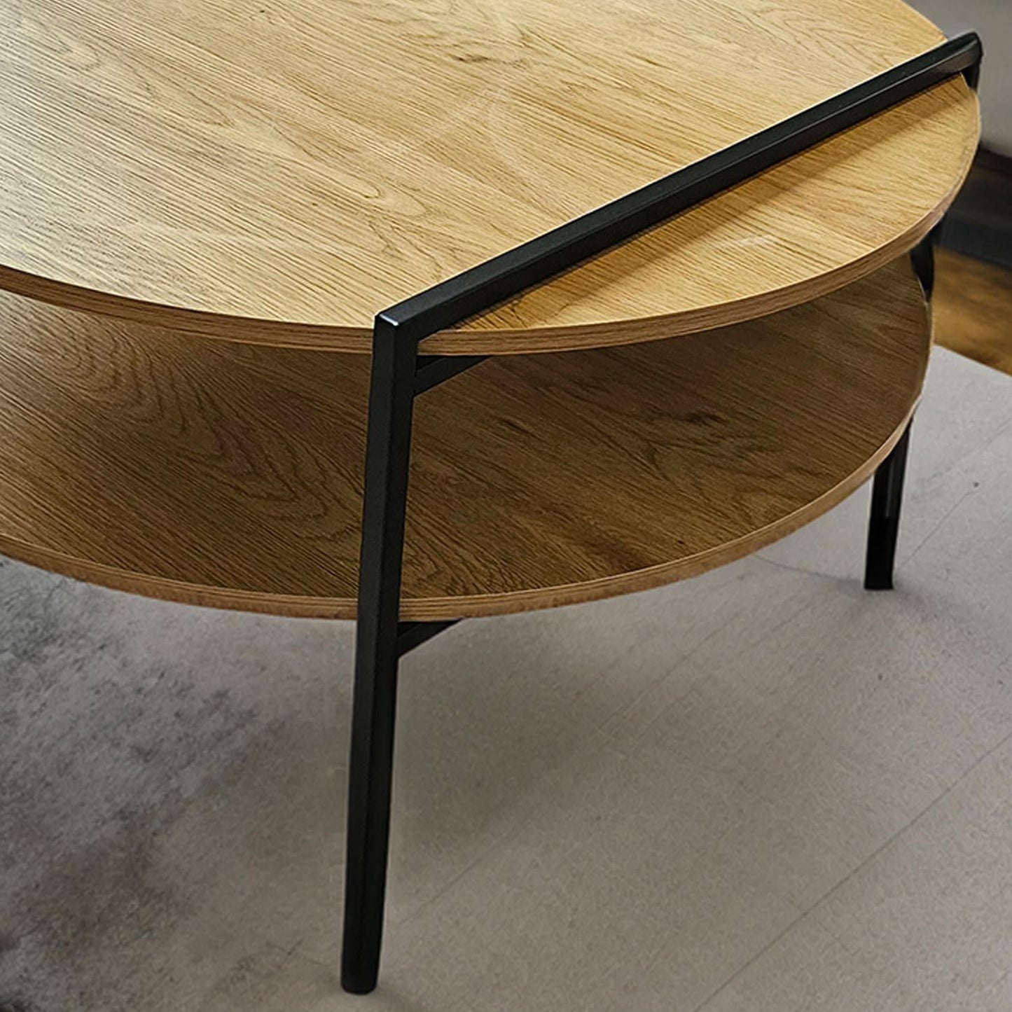 Coffee table HEDVIG 80x80xH45cm, ash/black