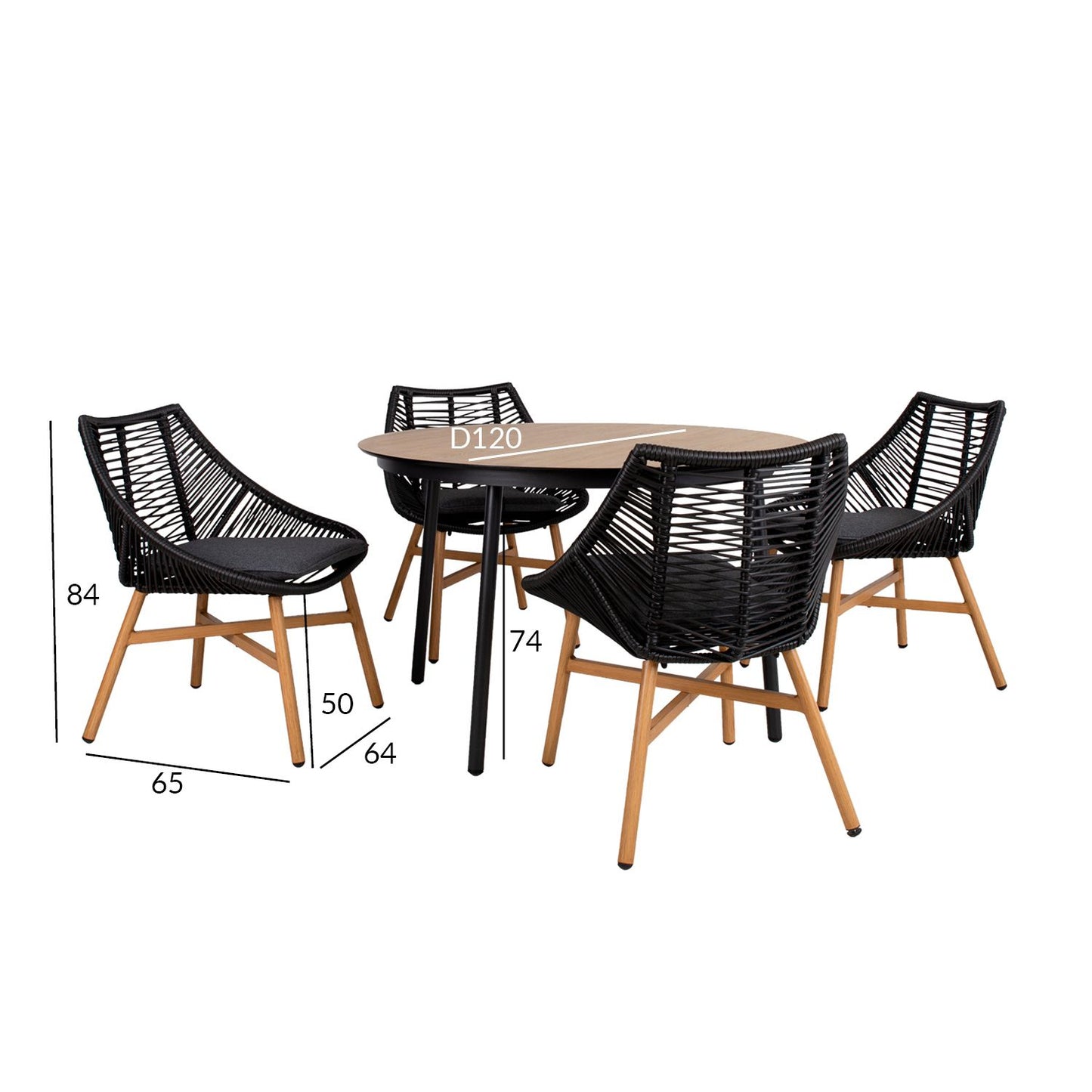 Garden furniture set HELSINKI table and 4 chairs 