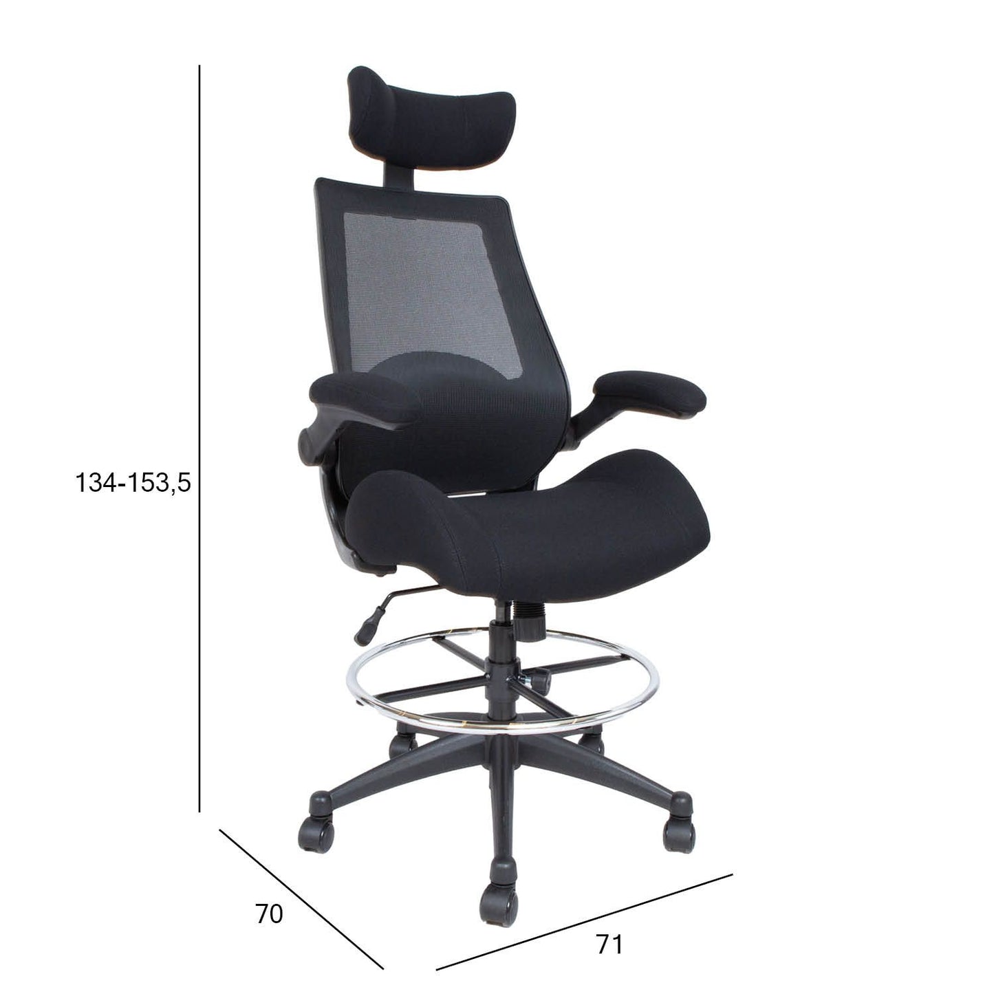 High work chair MILLER black 