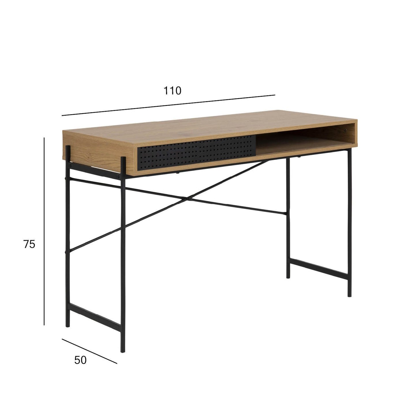 Письменный стол ANGUS 110x50xH75см, дуб