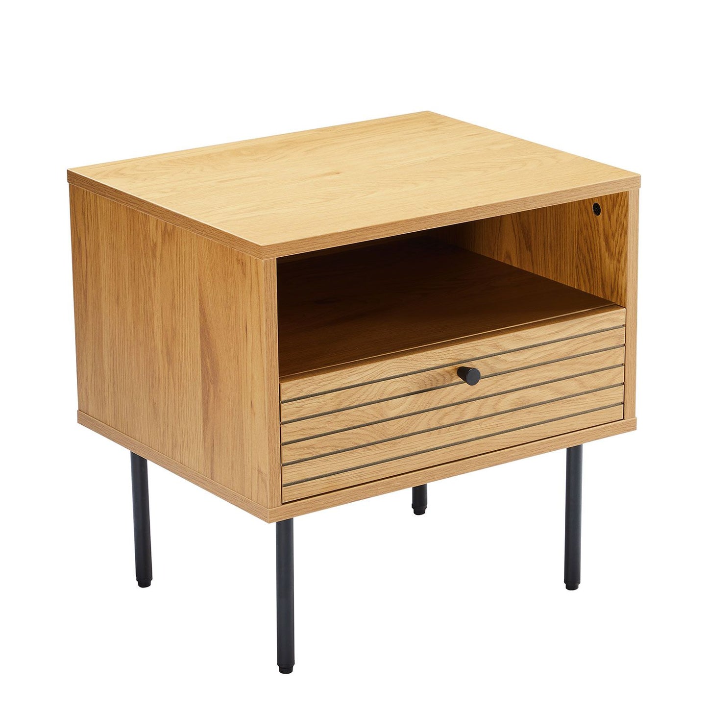 Nightstand LINE 50x40xH50cm, melamine with oak pattern.