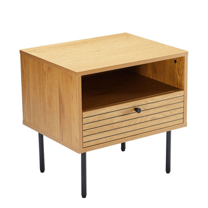 Nightstand LINE 50x40xH50cm, melamine with oak pattern.