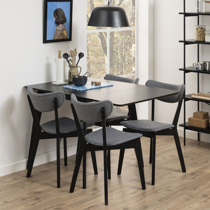 Table ROXBY 80/120x80xH76cm, black