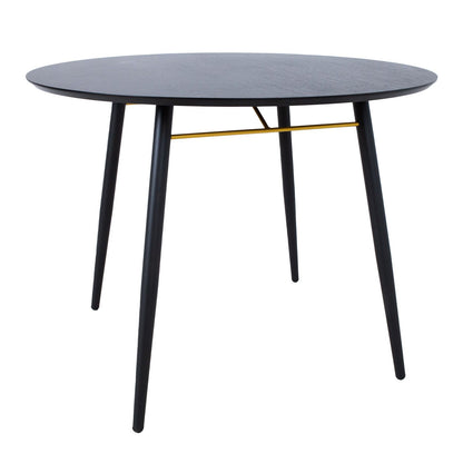 Table LUXEMBOURG D100xH75cm, black / copper Ø100 