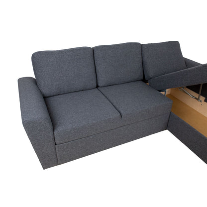 Corner pull-out sofa INGMAR dark gray