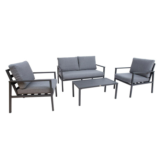 Garden furniture set ADRIO table, sofa and 2 chairs, dark gray 