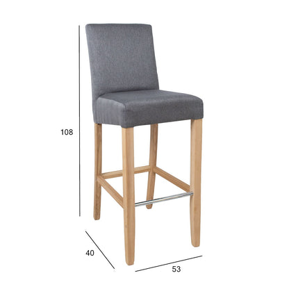 Bar stool BOSTON 53x40xH108cm, gray 