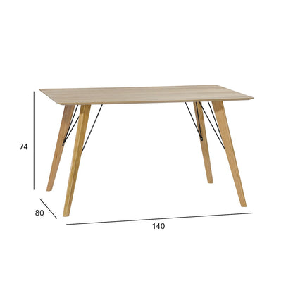 Table HELENA 140x80xH74cm, oak