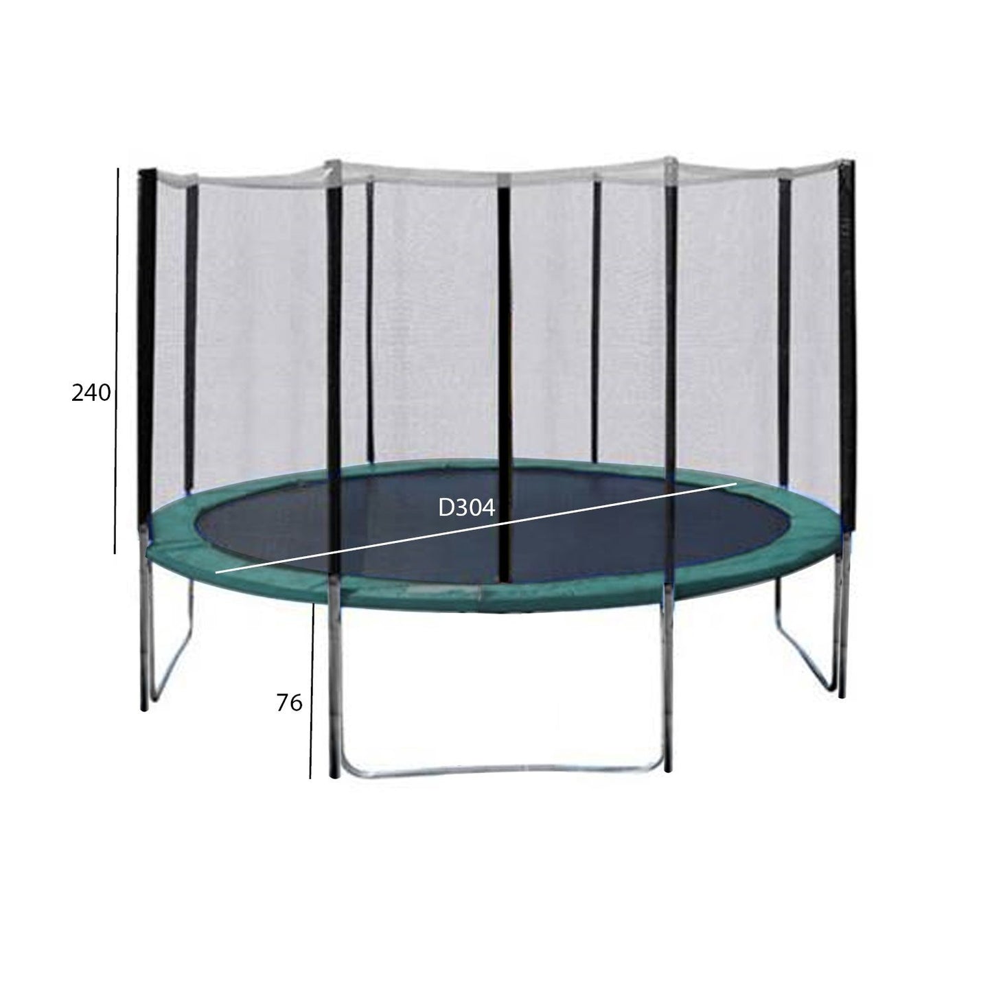 Trampoline with safety net D304cm / Green 