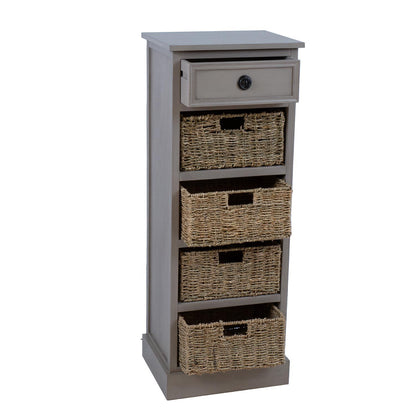 Chest of drawers with basket drawers KENT 40x33xH108cm