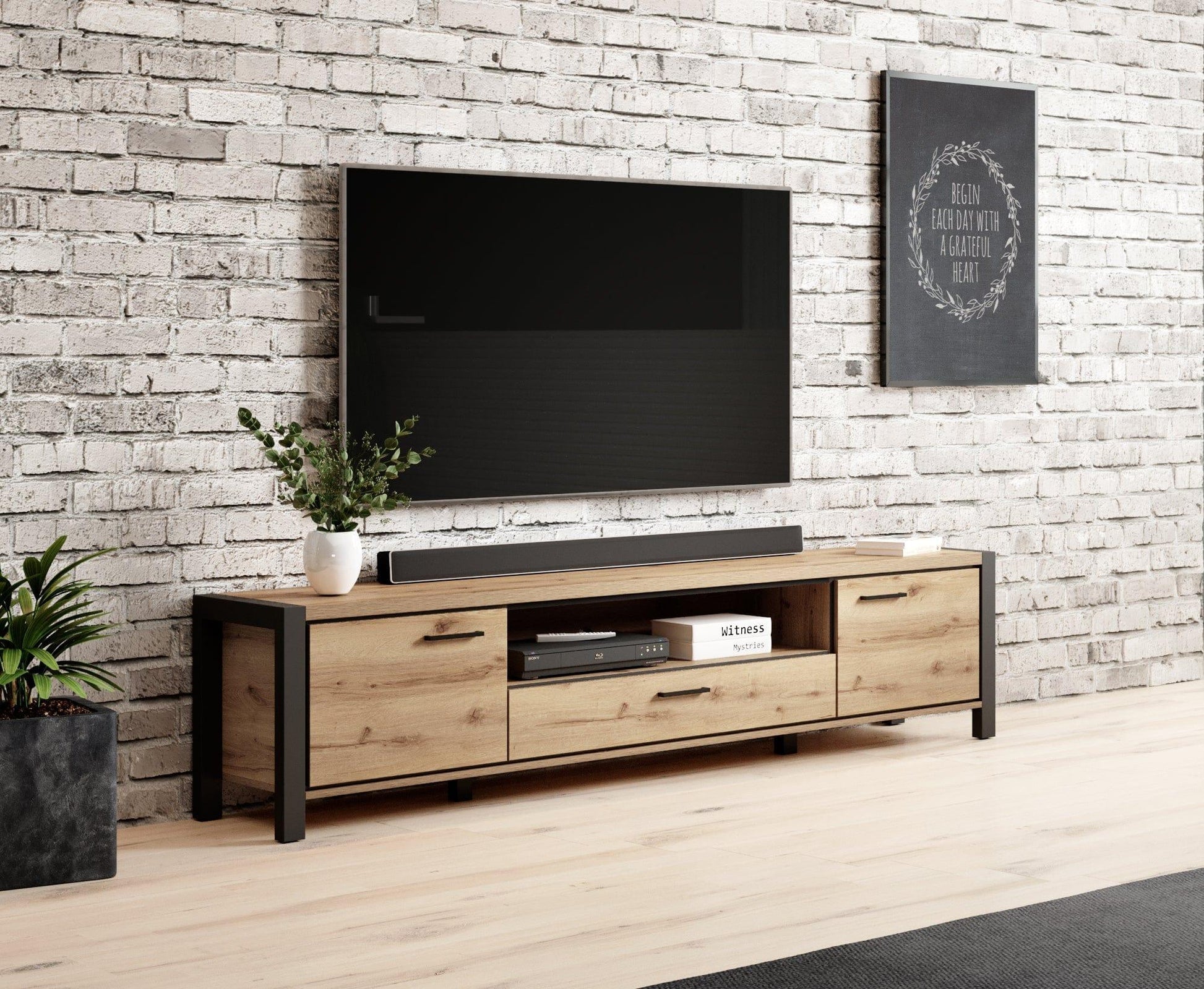 AKTIV - TV skapītis ar 2 durvīm un 1 nodalījumu - 210 cm - Easy Home