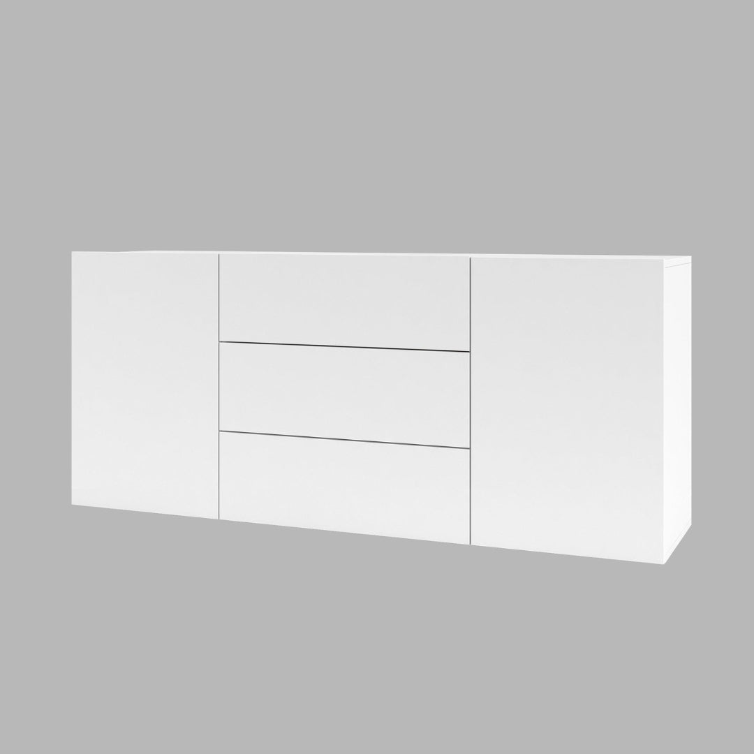 AVA - Dresser 2 doors 3 drawers / White Votan oak and white