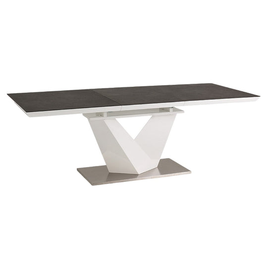 Table ALARAS II BLACK STONE EFFECT / WHITE LACQUER 120(180)X80