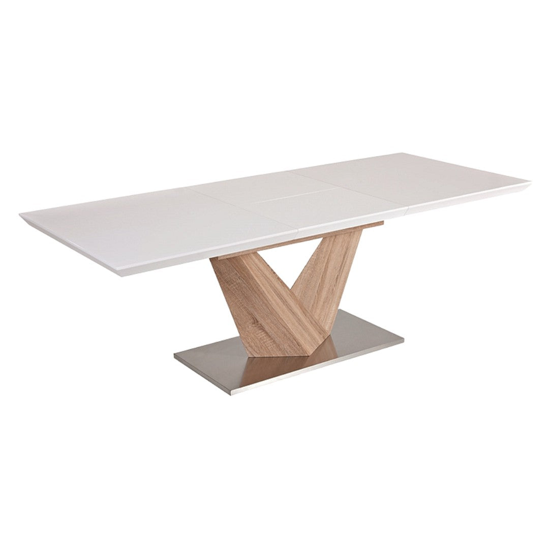 Table ALARA WHITE LACQUER / OAK COLOR 160(220)X90