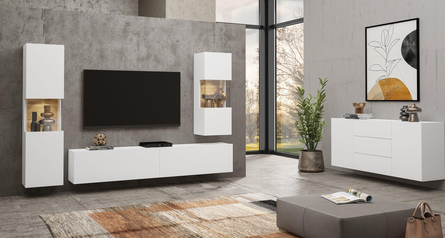 AVA - TV skapis 2 plaukti / Balts Votan ozols un balts - Easy Home