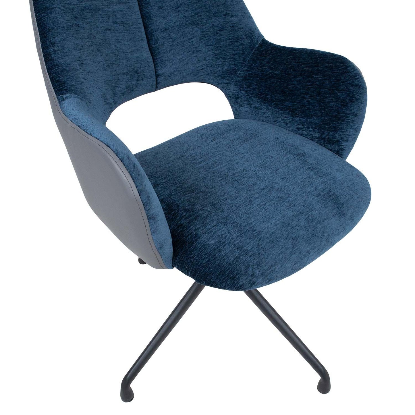 Work chair KENO without wheels, blue/grey 