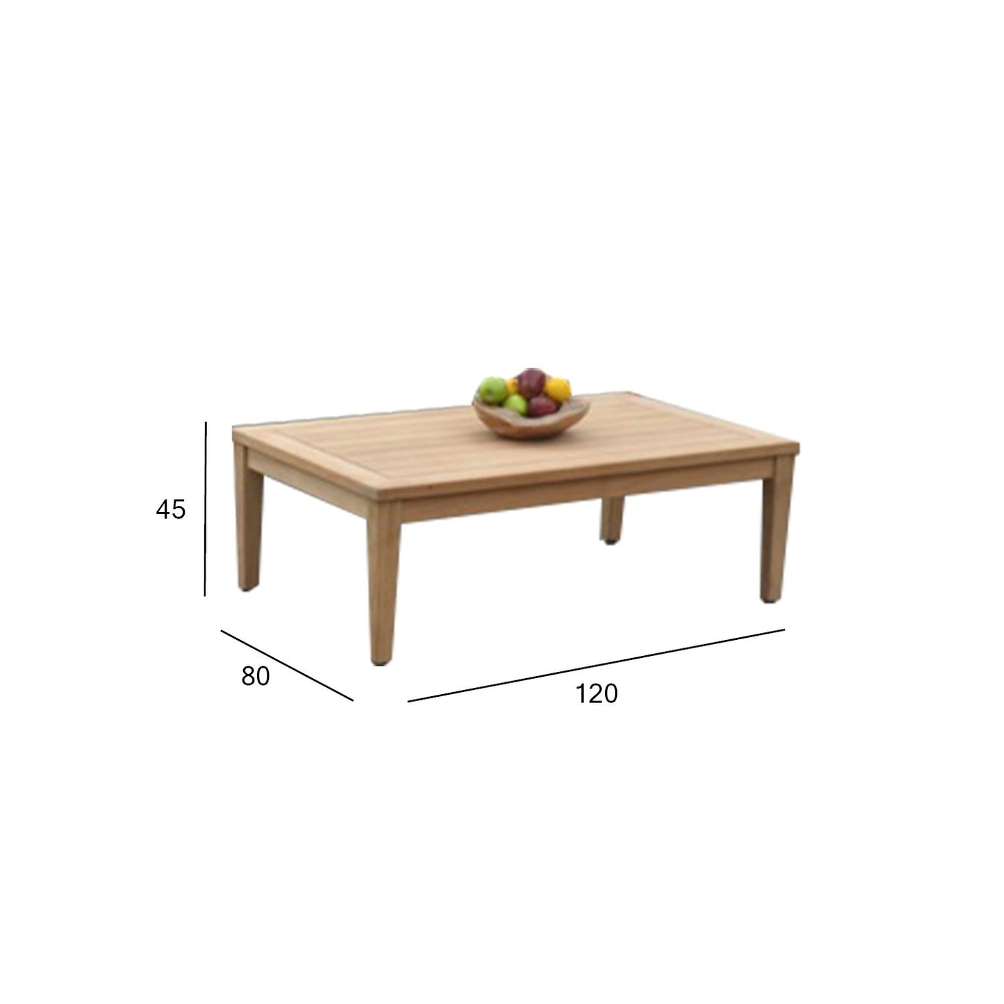 Garden coffee table MALDIVE 120x80xH45cm, teak