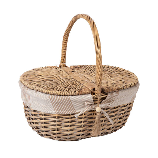 Picnic basket WILLI STRIPE 40x32xH17/40cm 