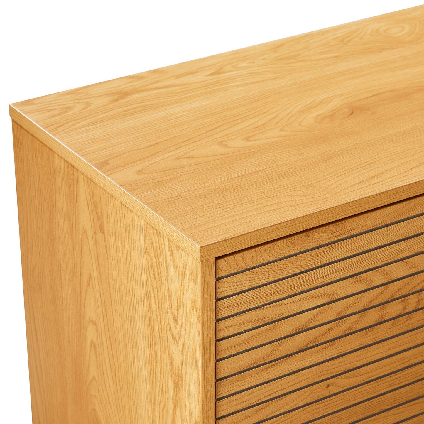 Chest of drawers LINE 150x40xH74cm, melamine with oak pattern