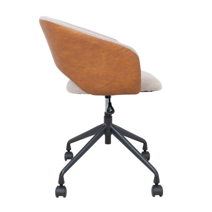 Work chair KARINA with castors, beige/light brown 